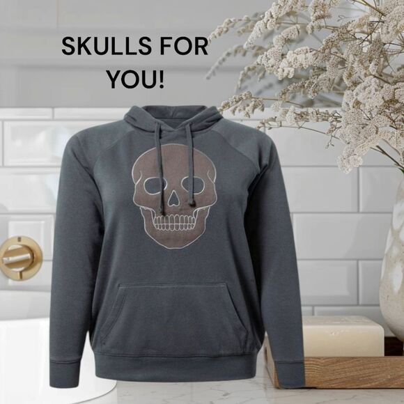 TORRID SKULL Classic Fit Cozy Fleece Knit Fabric Vintage Black Hoodie Size 2X - Picture 1 of 13